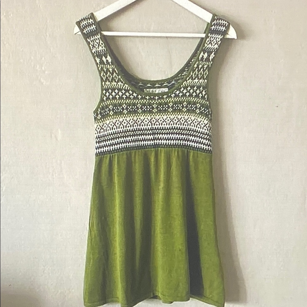 Old Navy Olive Green Knit Yoke Tank Dress